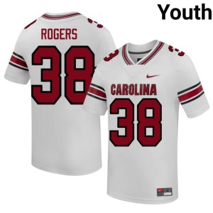#38 Game Cocks College Football White George Rogers University Youth Jerseys 882055-439