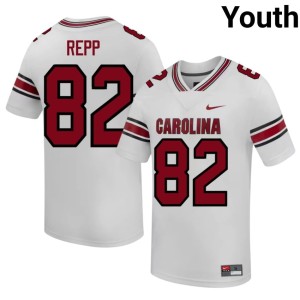 #82 Youth College Football Cocks Jackson Repp White Official Jersey 977153-536