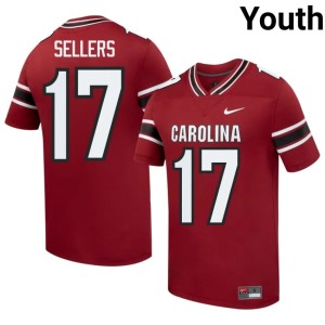 #17 College Football University of South Carolina Jayden Sellers Youth Garnet Replica Jersey 941997-197