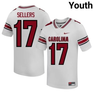 #17 College Football NCAA Youth South Carolina Gamecocks Jayden Sellers White Jersey 744553-451