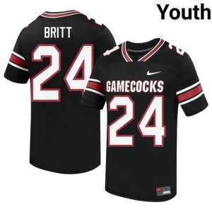 #24 South Carolina College Football Keenan Britt NCAA Youth Black Jersey 536000-338
