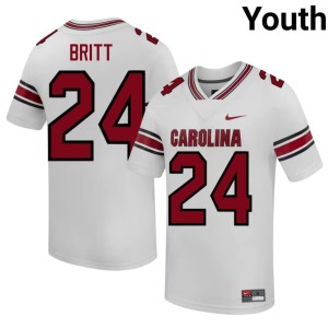 #24 Keenan Britt College Football UofSC 2026-27 White Youth Jerseys 656355-340