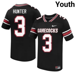 #3 Kelvin Hunter Embroidery Fighting Gamecocks Youth College Football Black Jerseys 306610-794