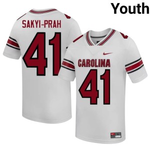 #41 White Youth Fighting Gamecocks Kobby Sakyi-Prah College Football 2026-27 Jersey 887088-413