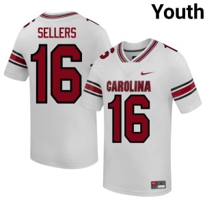 #16 College Football Limited LaNorris Sellers South Carolina Youth White Jerseys 134965-211