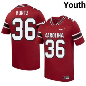#36 Youth Landon Kurtz Garnet South Carolina Gamecocks Game College Football Jersey 743322-193
