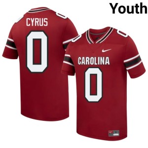 #0 Youth Garnet College Football Embroidery Lex Cyrus Gamecocks Jerseys 235034-183