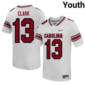#13 Gamecocks Malik Clark College Football Official Youth White Jersey 520443-768