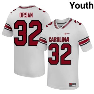 #32 Fighting Gamecocks College Football Limited Malik Orsan White Youth Jerseys 913909-384
