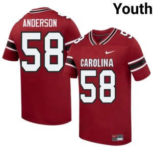 #58 University of South Carolina College Football Garnet Embroidery Youth Markee Anderson Jerseys 841701-505