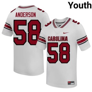 #58 Markee Anderson White Youth 2026 College Football Fighting Gamecocks Jerseys 114654-939