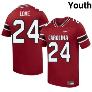 #24 Garnet Carolina Stitched Mason Love College Football Youth Jerseys 776517-959