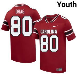 #80 Max Drag College Football Garnet Carolina 2026-27 Youth Jersey 431376-779