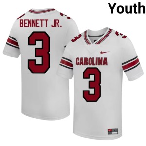 #3 Youth Mazeo Bennett Jr. Cocks College Football White Embroidery Jerseys 376110-678
