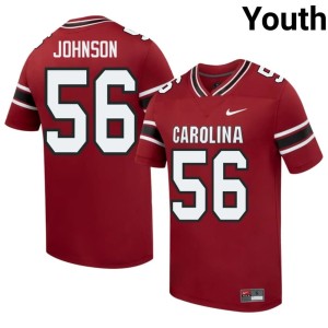 #56 Mike Johnson Limited Garnet SC Youth College Football Jerseys 687997-900
