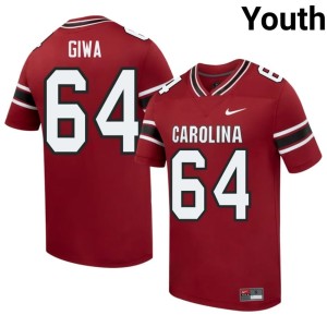#64 Garnet College Football Youth Limited Neff Giwa UofSC Jersey 344040-403