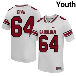 #64 College Football Limited White Youth Neff Giwa Game Cocks Jersey 154758-596