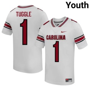 #1 College Football High School White Youth Nitro Tuggle SC Gamecocks Jersey 396721-362