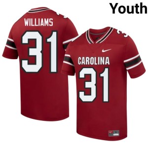 #31 Embroidery Garnet Peyton Williams Youth College Football Gamecocks Jersey 622549-875