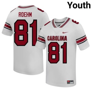 #81 White Game College Football South Carolina Gamecocks Youth Reno Roehm Jersey 635319-816