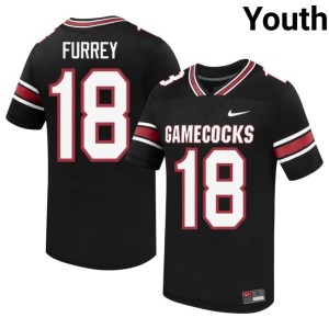 #18 Black College Football Game Cocks Stone Furrey Stitched Youth Jerseys 829613-263