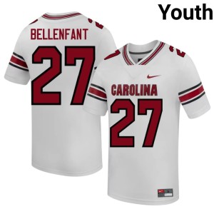 #27 Youth Game Cocks Upton Bellenfant Official White College Football Jersey 150926-322