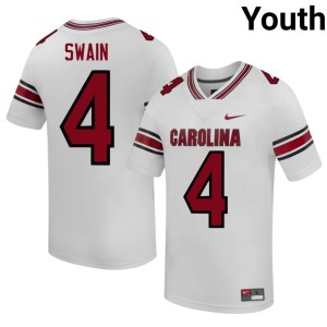 #4 2026 South Carolina Gamecocks Vicari Swain White College Football Youth Jersey 897405-842