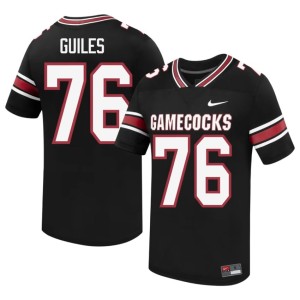 #76 Stitched Black College Football South Carolina Gamecocks Zyon Guiles Mens Jersey 715362-865